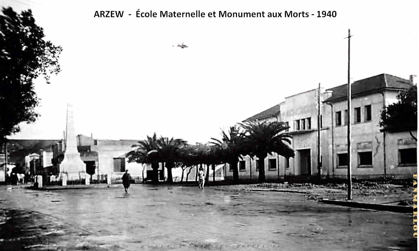 Arzew - ecole Maternelle et Monument aux Morts - 1940.jpg
